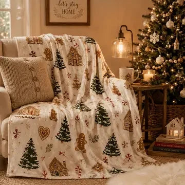 Pattern Flannel Throw Blanket, Warm Cozy Blanket