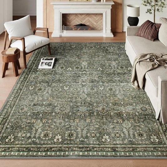 Green 8x10 Rugs for Living Room, Washable Area Rugs