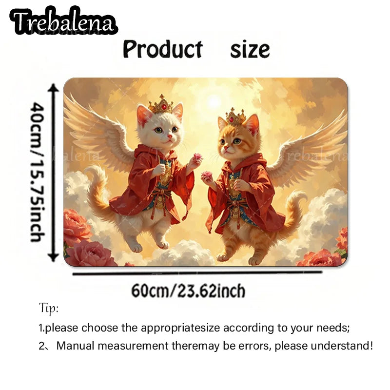 1pc Welcome Door Mat Adorable Angel Cats Doormat