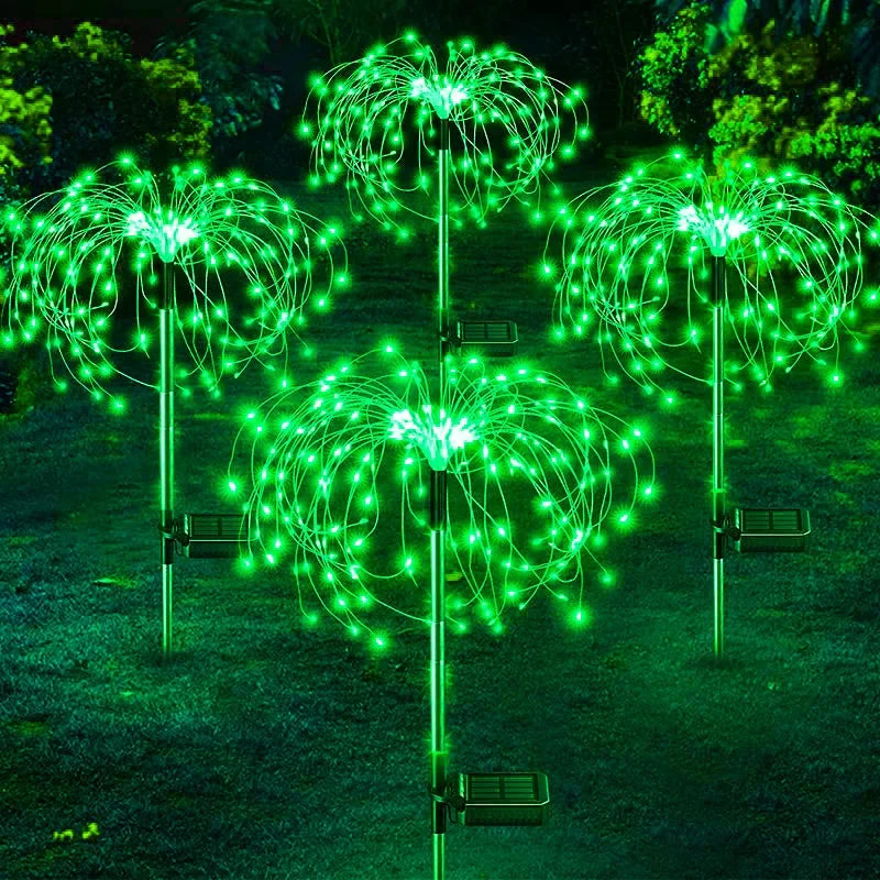 LED Solar Firework Lights Outdoor Dandelion Lawn Lamp