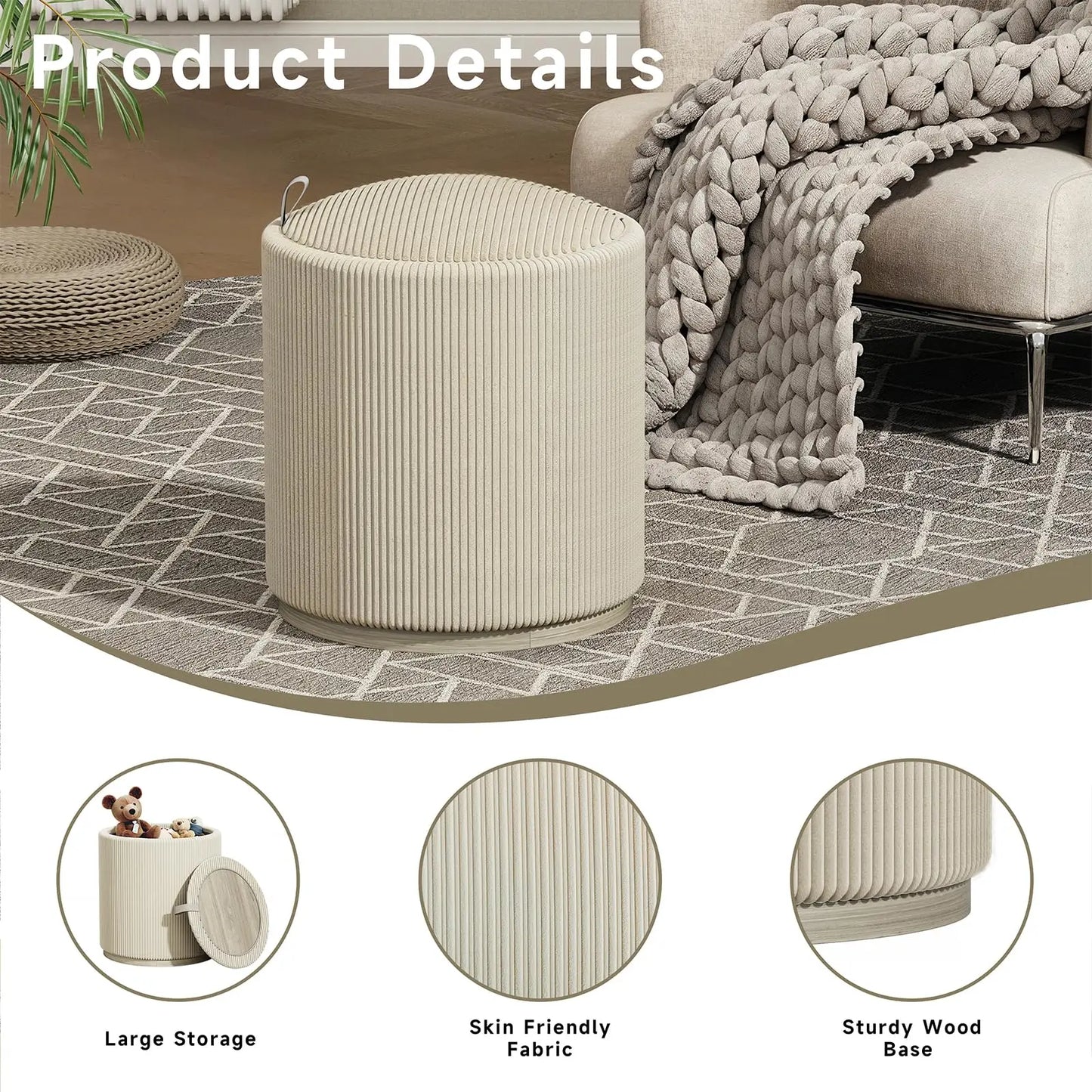 Round Storage Stools＆Ottomans