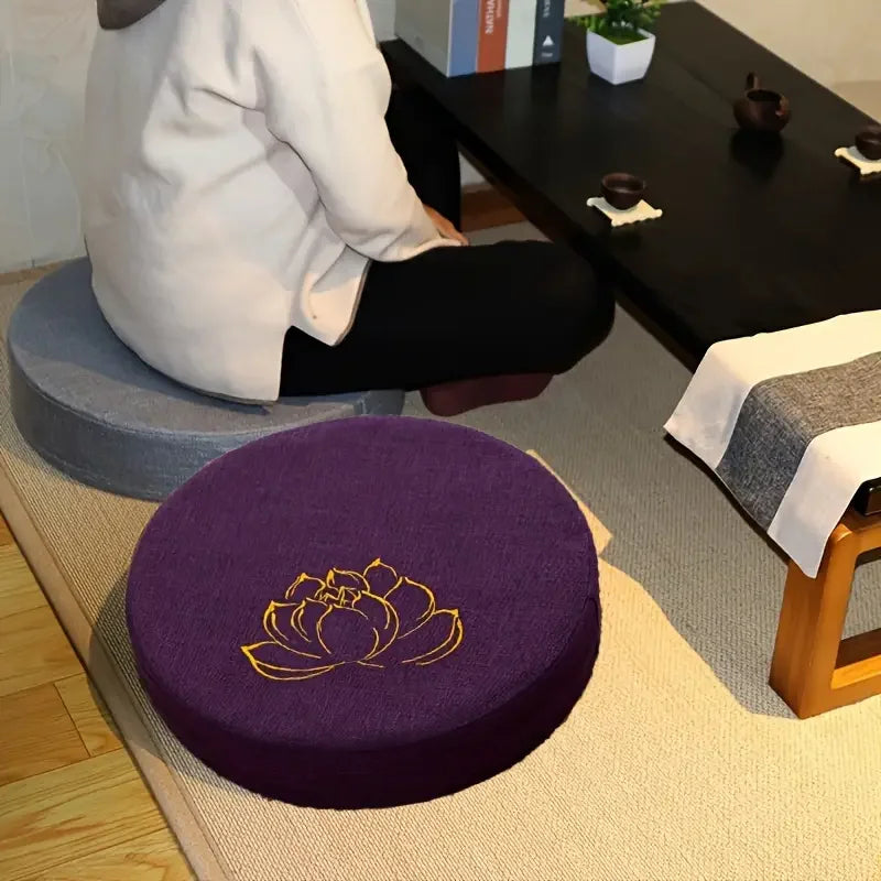 40X6CM Yoga Meditation Linen Cushion  Mat Removable Washable