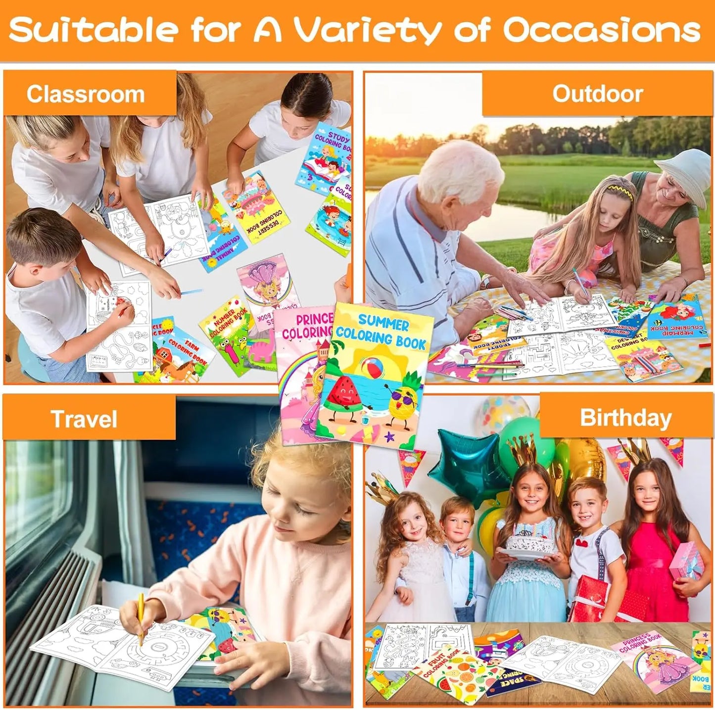 24 Pack Coloring Books for Kids Ages 4-8