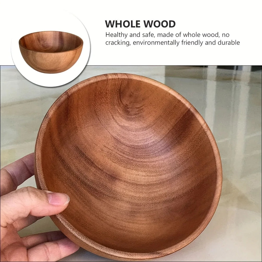 2 Pack Acacia Wooden Serving Bowls, 10*6cm