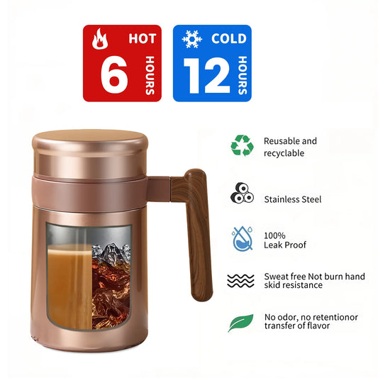 17oz Vacuum Insulated  Coffee Mug  leak proof Lid, Double Wall