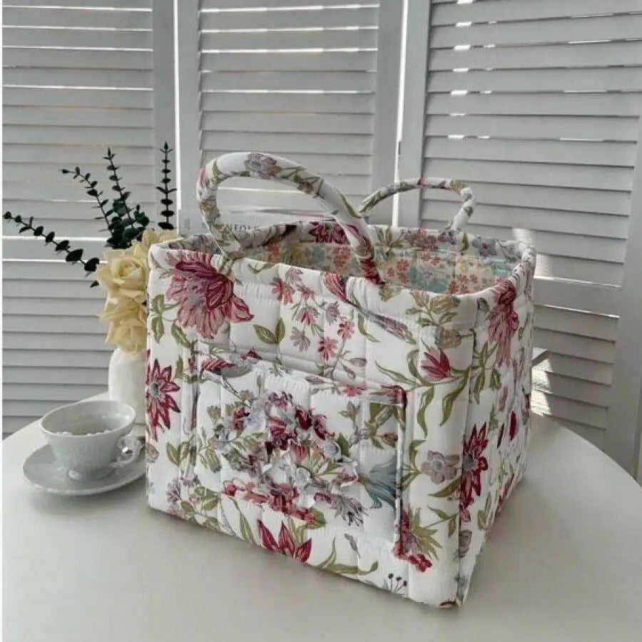 Large Capacity Fabric Storage Basket, Foldable Laundry  Carry Handles,