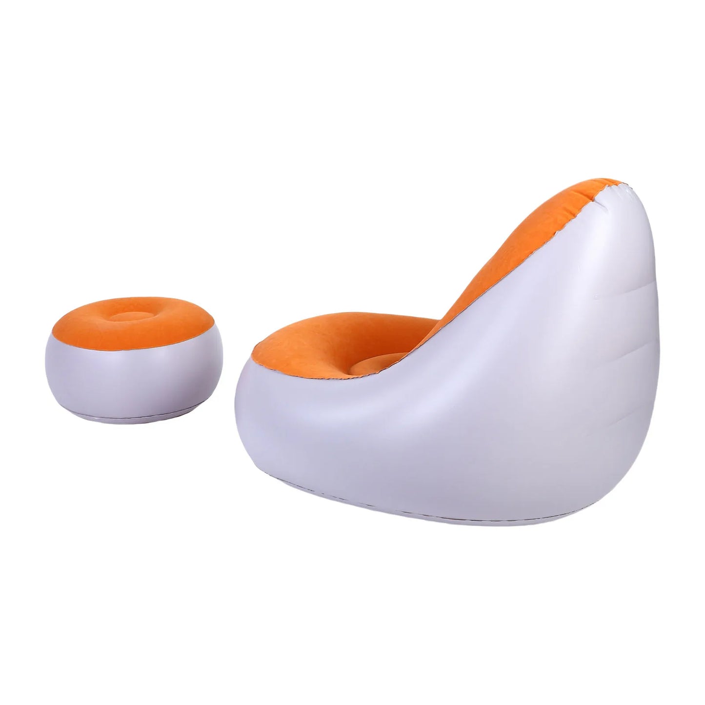Inflatable Lounge w Footstool - Water Proof Folding Blow Up