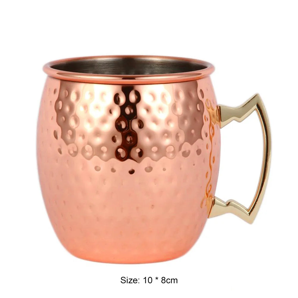 Mug Drum-Type Beer Cup Coffe Water  Stainless Steel Copper Plated