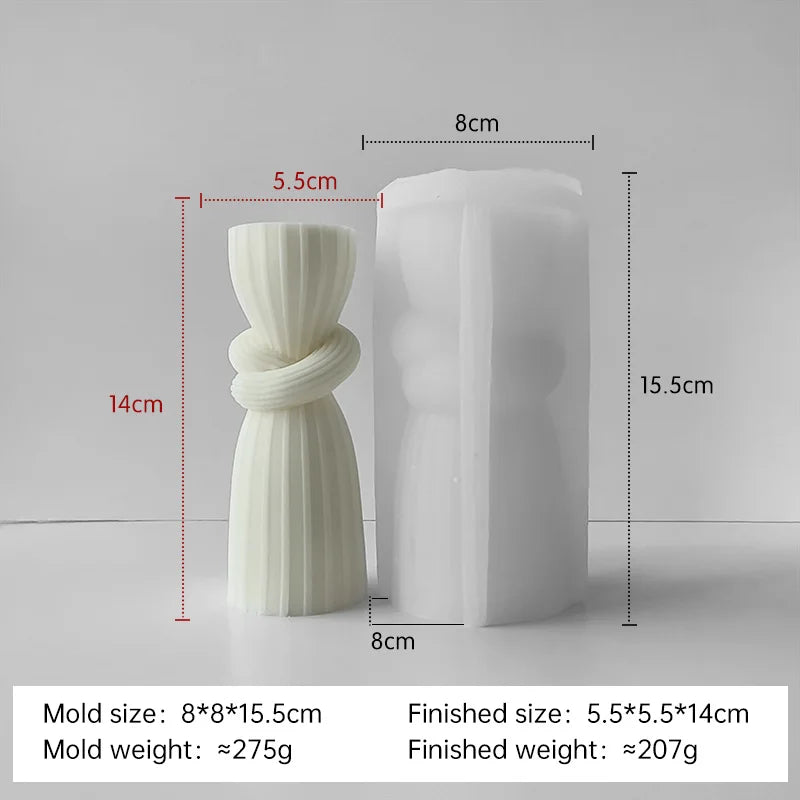 Striped Cylinder Aroma Candle Silicone Mold Soy Wax Candles Making Supplies