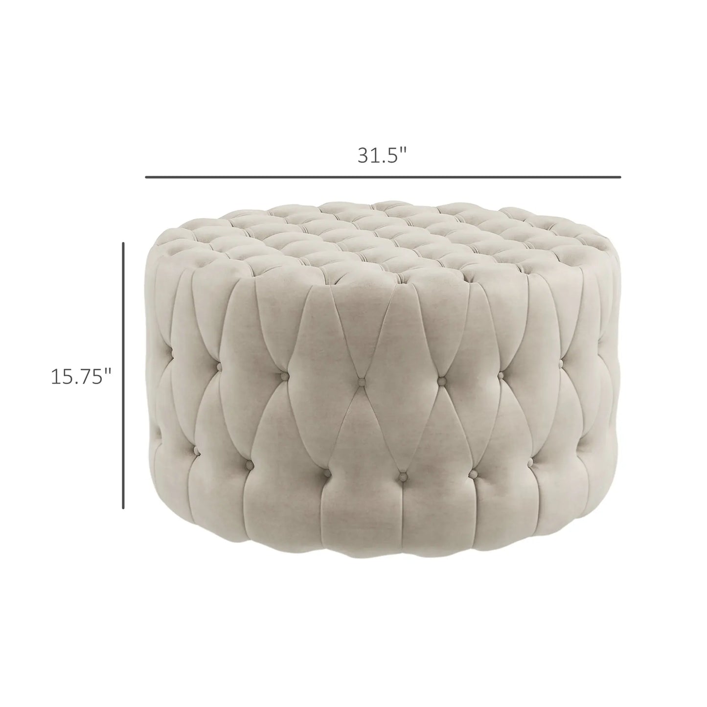 Button Tufted Ottoman Foot Stool