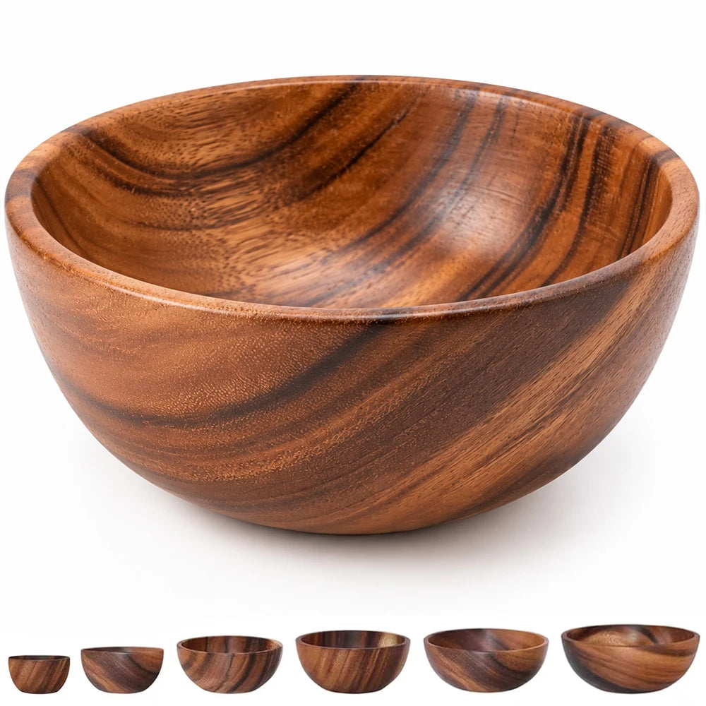Acacia Wood Multipurpose Serving Bowl for Serving Salads, Snacks, Fruits and more