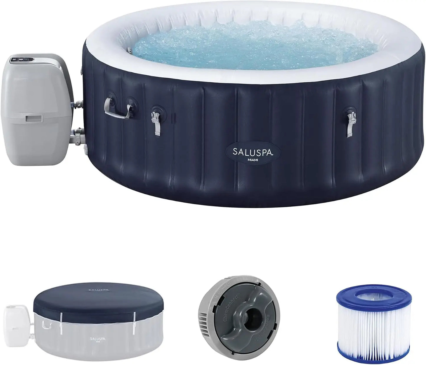 2-4 Person Inflatable Hot Tub,  120 Air Jets, Insulated, Custom