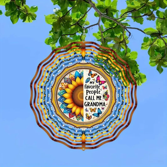 2D Floral Butterfly Metal Wind Chime (360° Hook,)