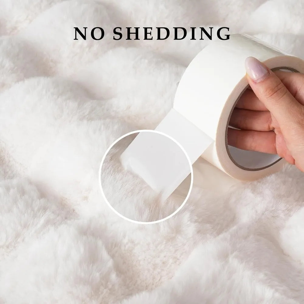 Faux Fur Throw Blanket for Couch - Thickened Fluffy Soft