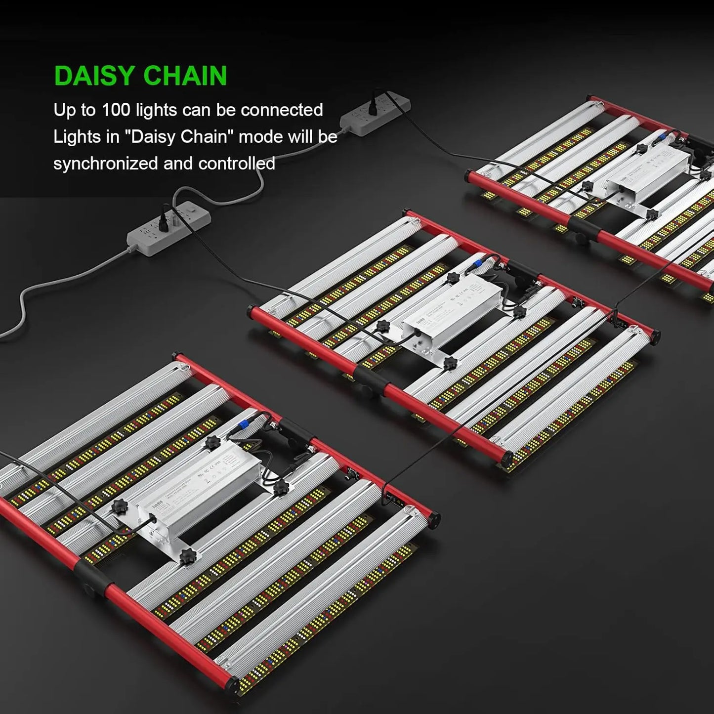 Led Grow Lights, UV IR, Daisy Chain Foldable & Dimmable