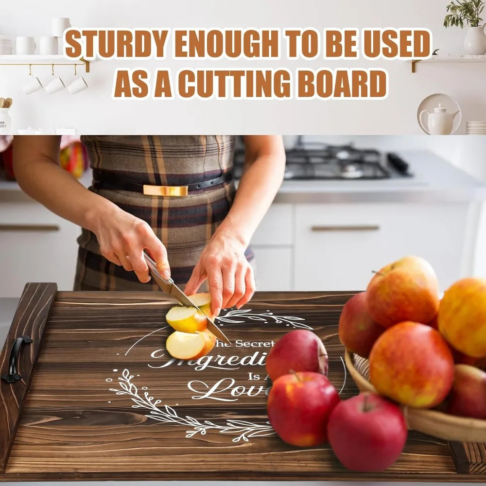 Stove Wooden Cover Stove Top Cutting Board with Handles 27.5 X 21.6