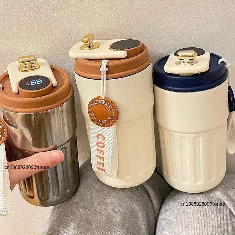 LED Temp Display Coffee Cup Stainless Steel Thermo Bottle