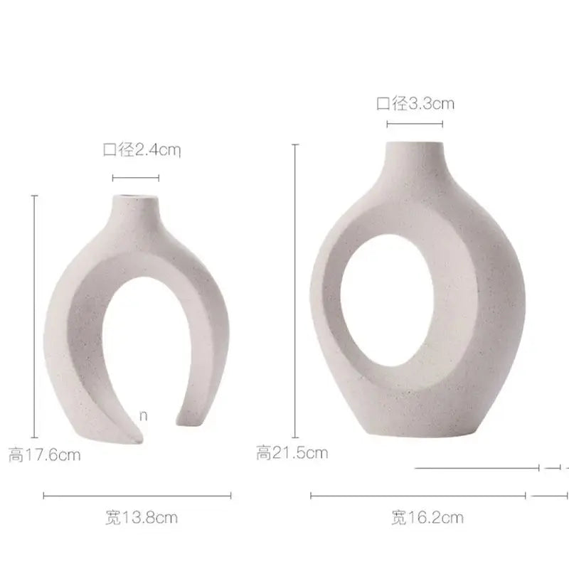 Modern Ceramic Vase Set of 2