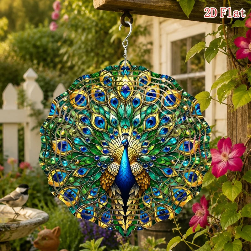 Wind Spinner 360 Degree Rotating Kaleidoscope Metal Wind Chime
