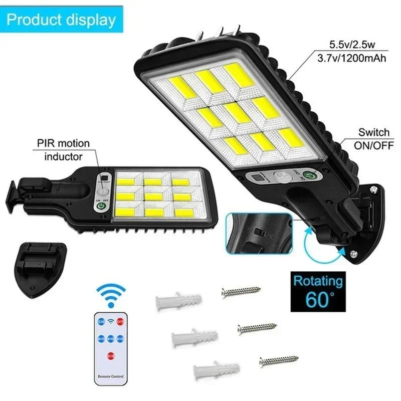Solar Street Lights Outdoor, Solar Lamp With 3 Light Modes
