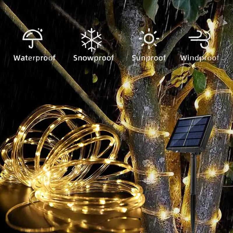 Solar Rope Lights Solar LED Light  Deck Outdoor Solar String