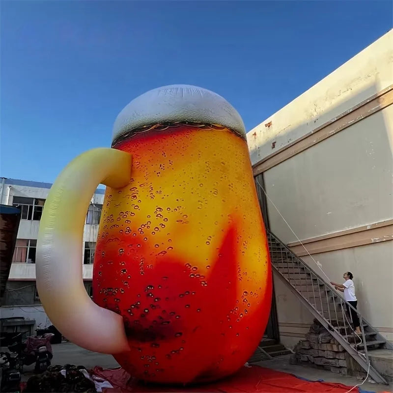 Inflatable Simulation Beer Mug Ornament, Weatherproof Bar Decor