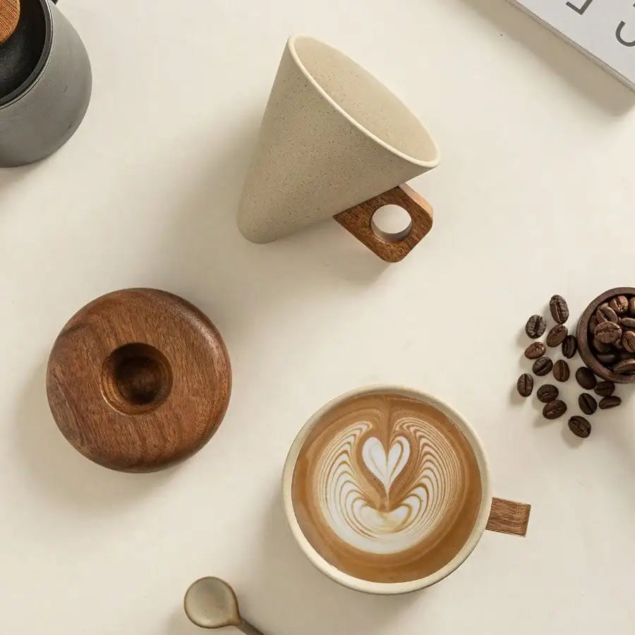 Retro Ceramic Coffee Cup, High-End Cup And Saucer Set