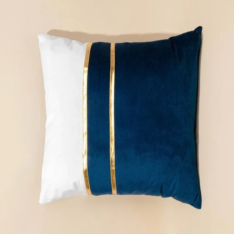 Cushion Cover Color Stitching Dutch Velvet Throw Pillow Case