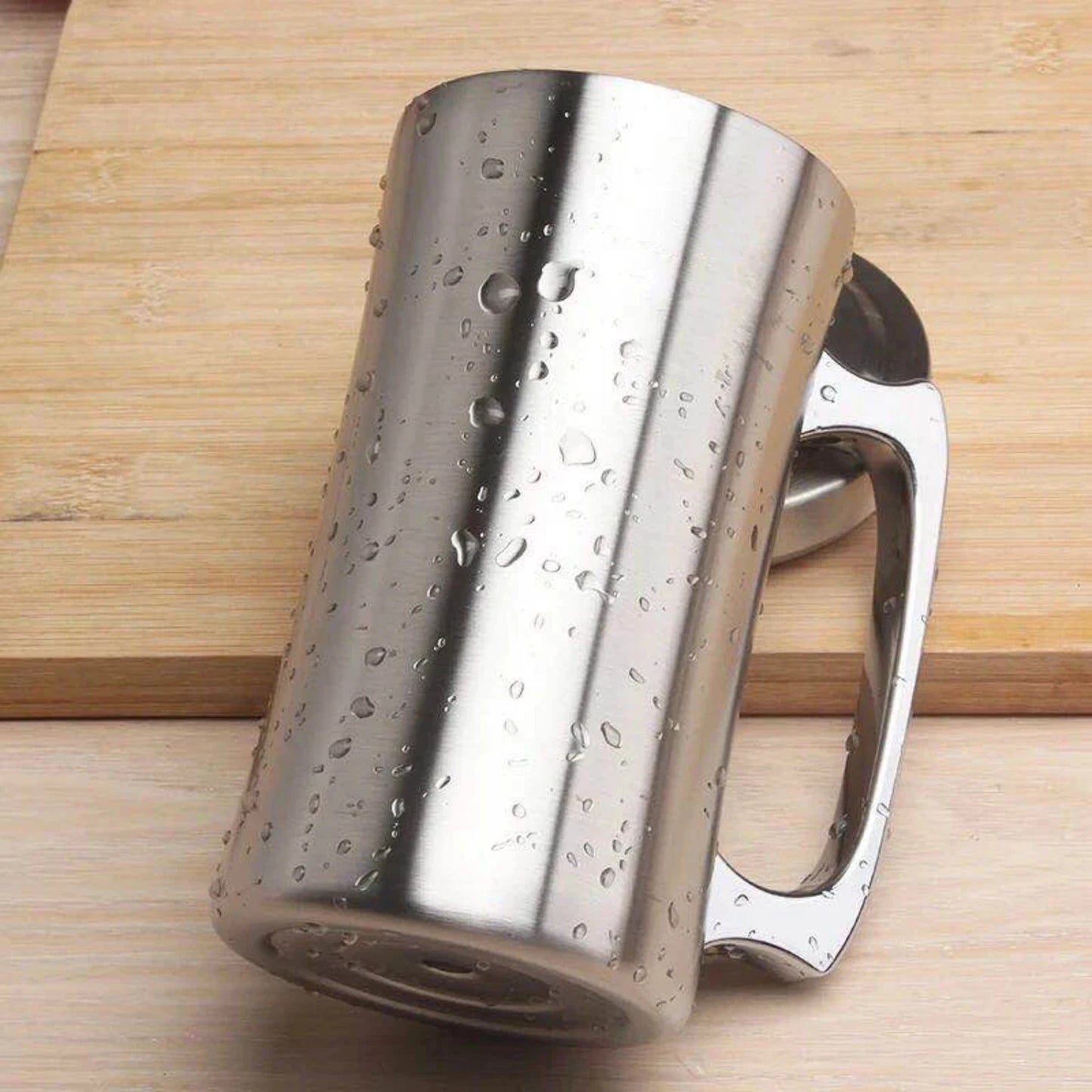 Large Stainless Steel Insulated Beer Mug/Lid - 20oz