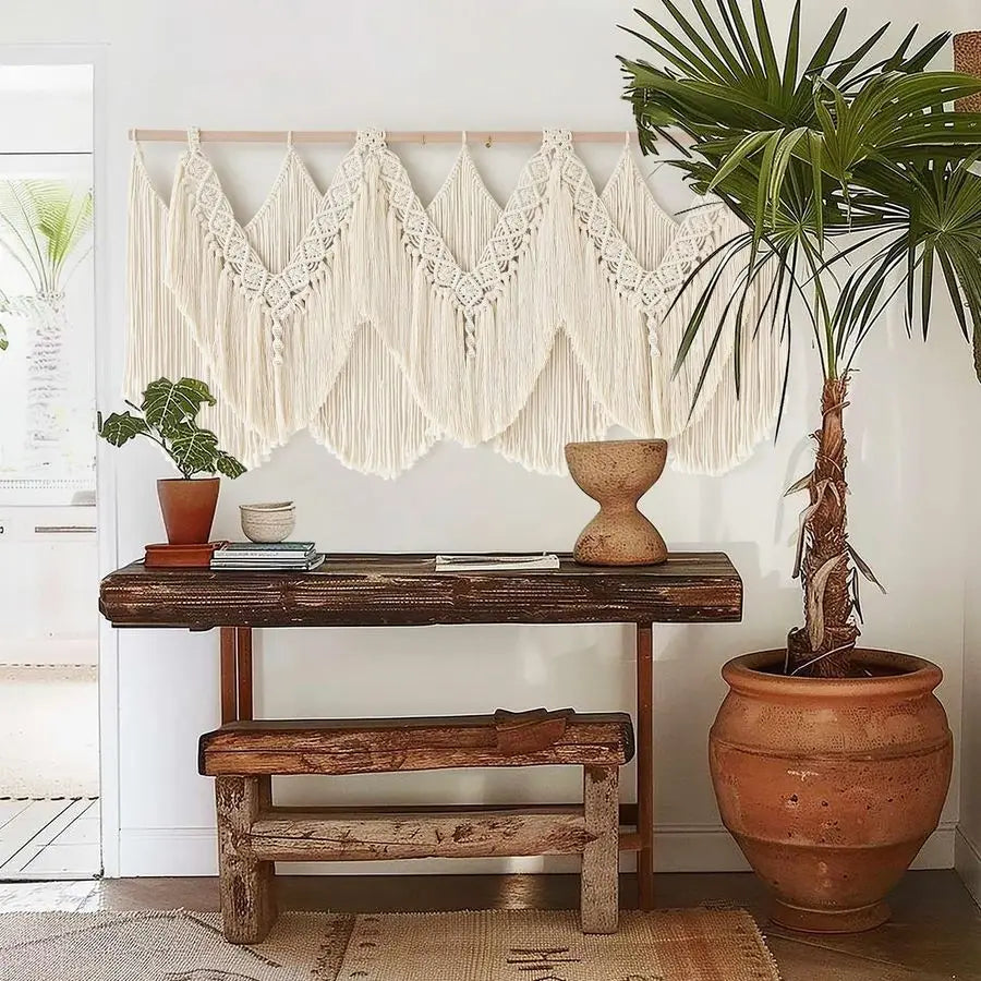 Macrame Wall Hanging Wall Decor Handmade Tassel Knotting