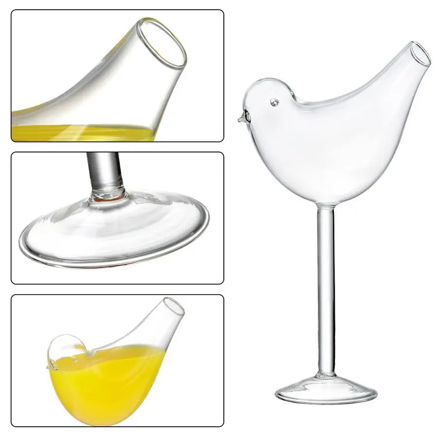 4 Pack Bird Cocktail Glasses, 160ml 5.4 Oz Unique Wine Glasses