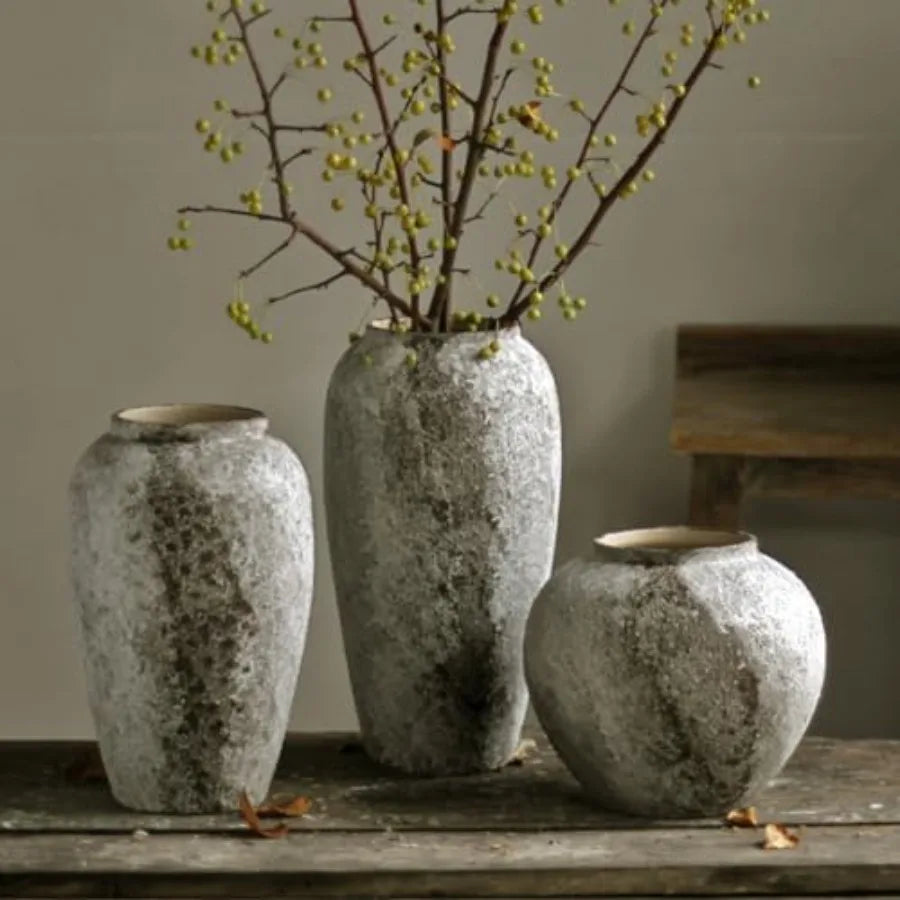 Rustic Ceramic Tall Floor Vase, Large Terracotta Vases