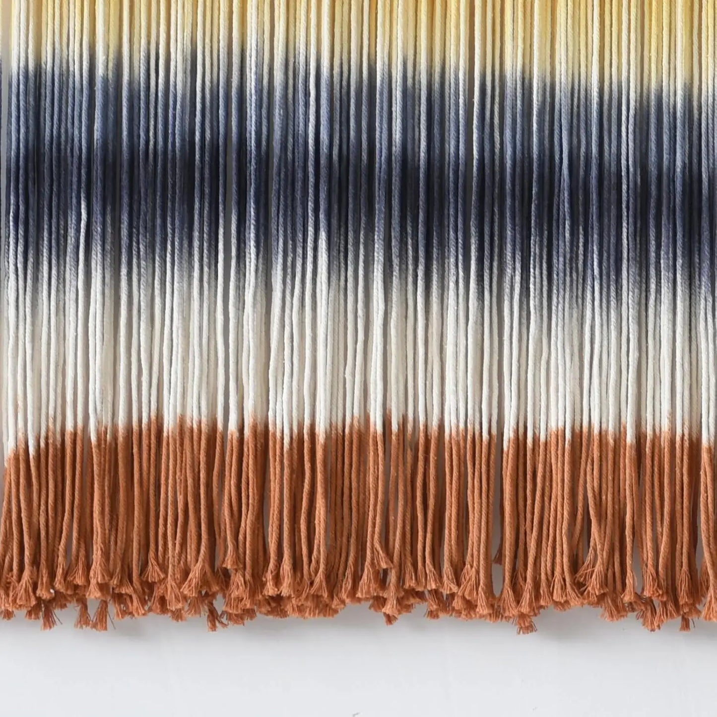 Flber Macrame Wall Hanging Extra Large Dip-Dyed Coastal Tapestry 57" W x 35" L