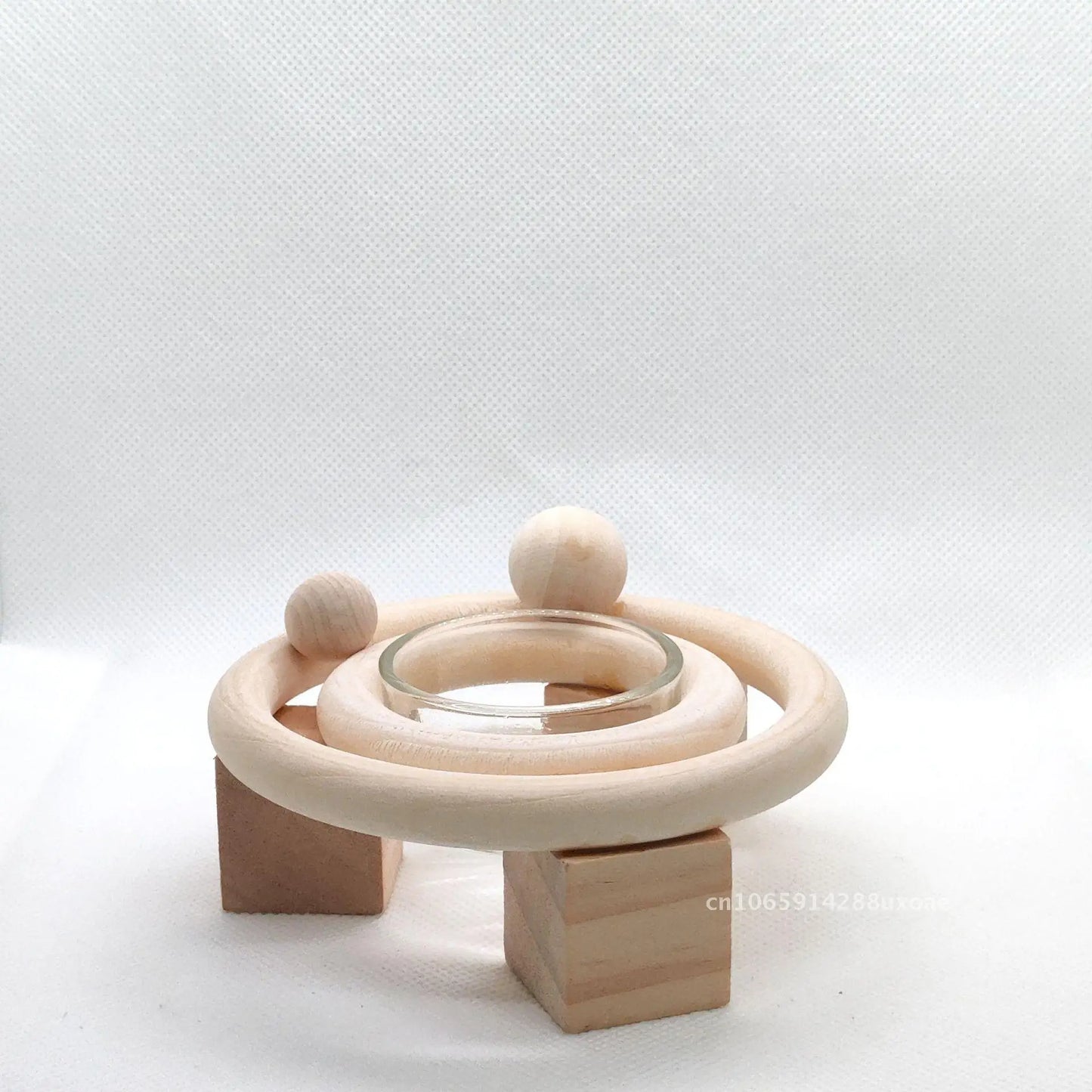 Solar System Theme Wooden Candlestick Orbiting
