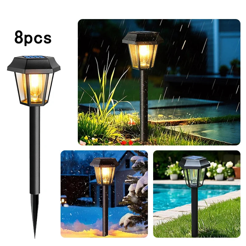 Solar Lights Outdoor Pathway Solar Hexagonal