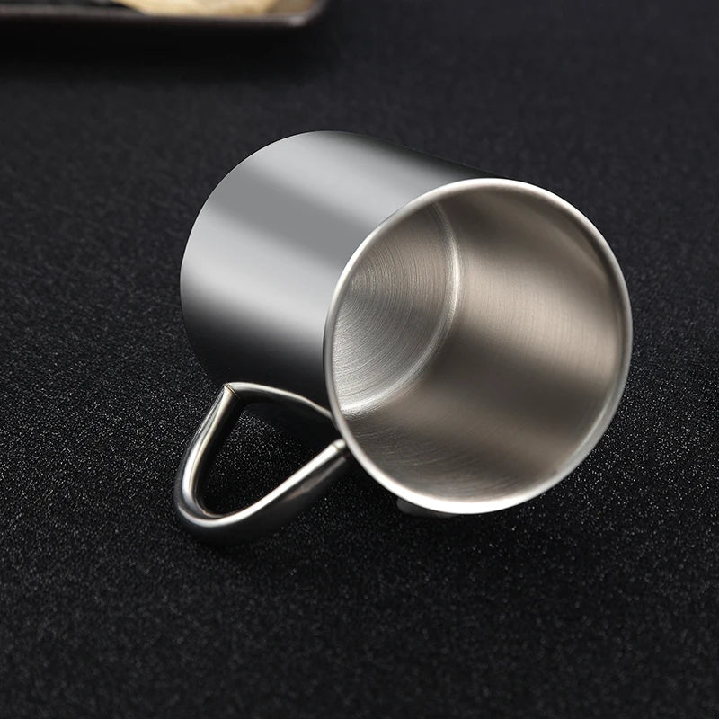 200ml-500ml Mug, 304 Stainless Steel Double Cover Coffee Mug, Beer Mug,