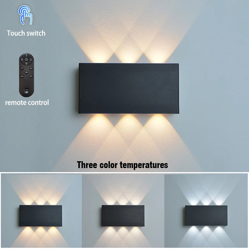 LED modern charging wall lamp touch 3-color  3600mAh
