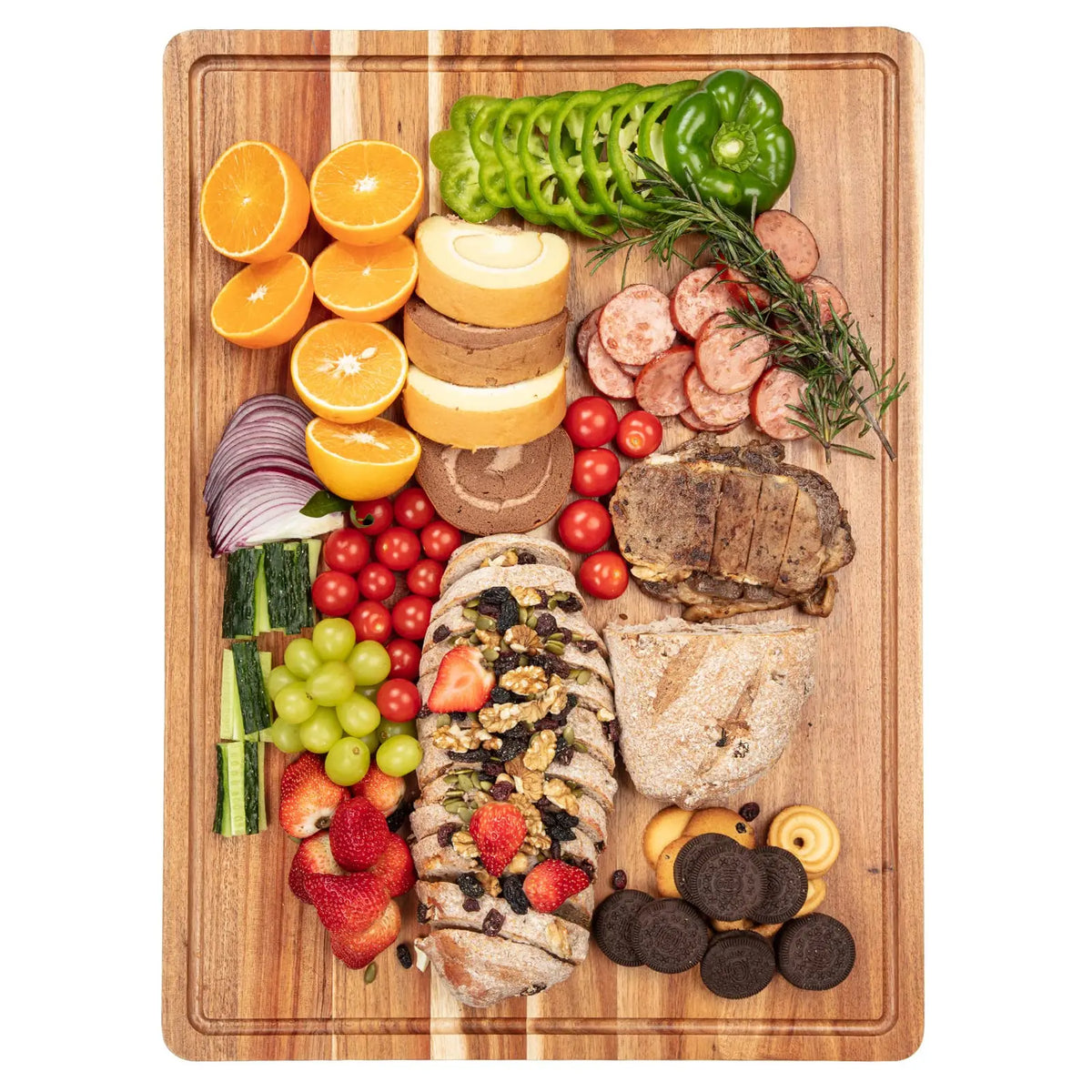 Acacia Wood Cutting Board 24x18 inch, Extra Large Charcuterie