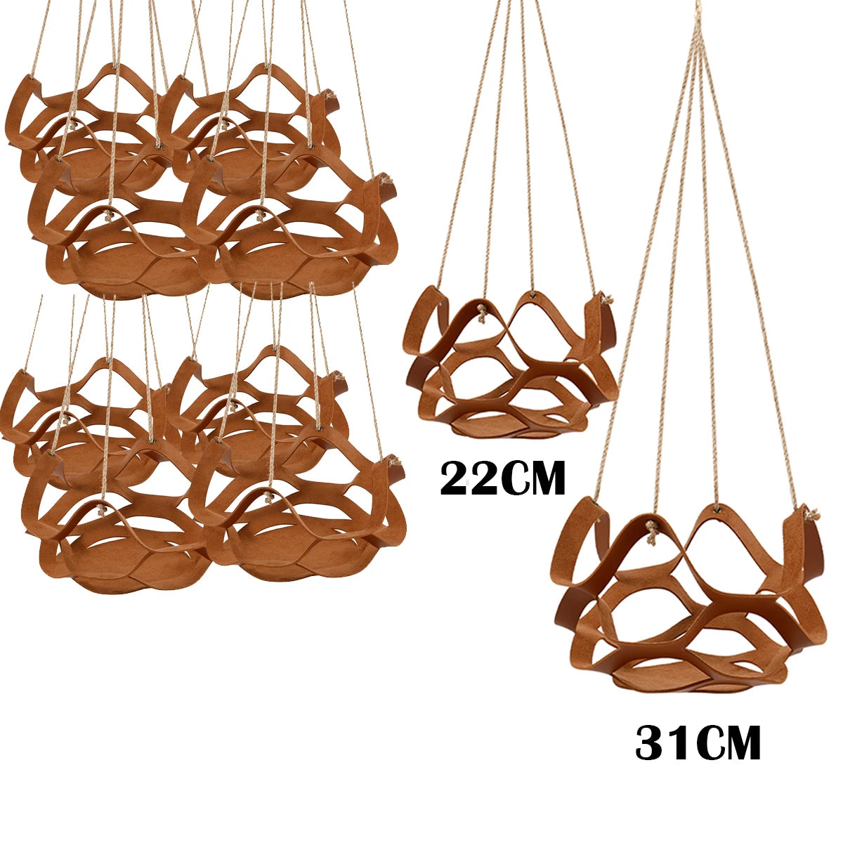 10PCS/2PCS Hanging Basket Flower Pot, Leather