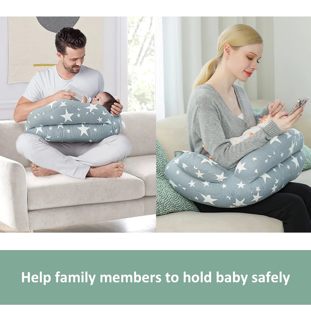 Adjustable Nursing Pillow for Breastfeeding, Removable Cover