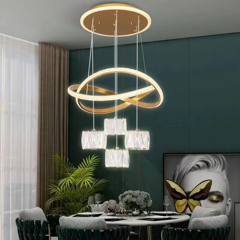 LED Lamp Ring Dimmable Chandelier Pendant Light