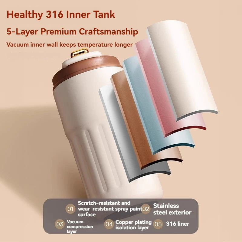450ML Stainless Steel Thermo Water Bottle LED