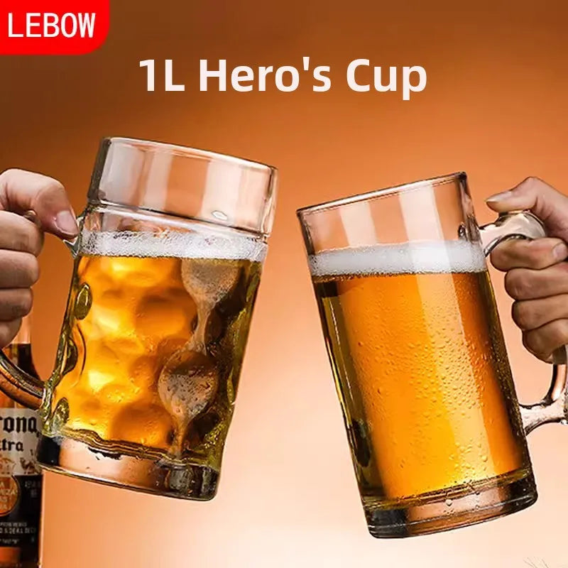 Thickened Glass Beer Mug Ultra Large Capacity