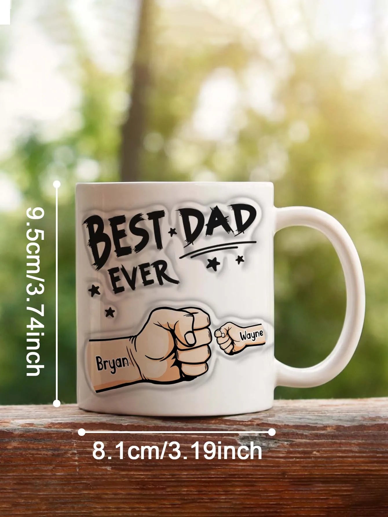 Personalized Dad Mug  3D Text Effect