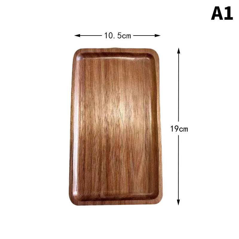 Solid Wood Food Tray Round Rectangle  Bread Board
