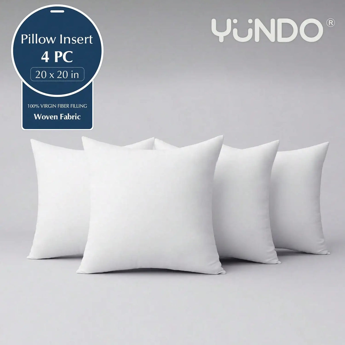 18-Inch 20-Inch 22-Inch Multi-Pack White Pillow Inserts, 2pcs 4pcs 100% Microfiber Filled