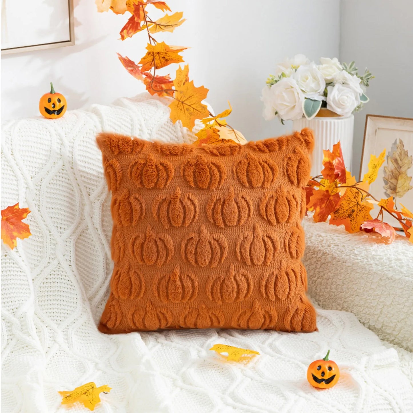 Pumpkin Fall Pillow Covers Halloween Throw Pillow