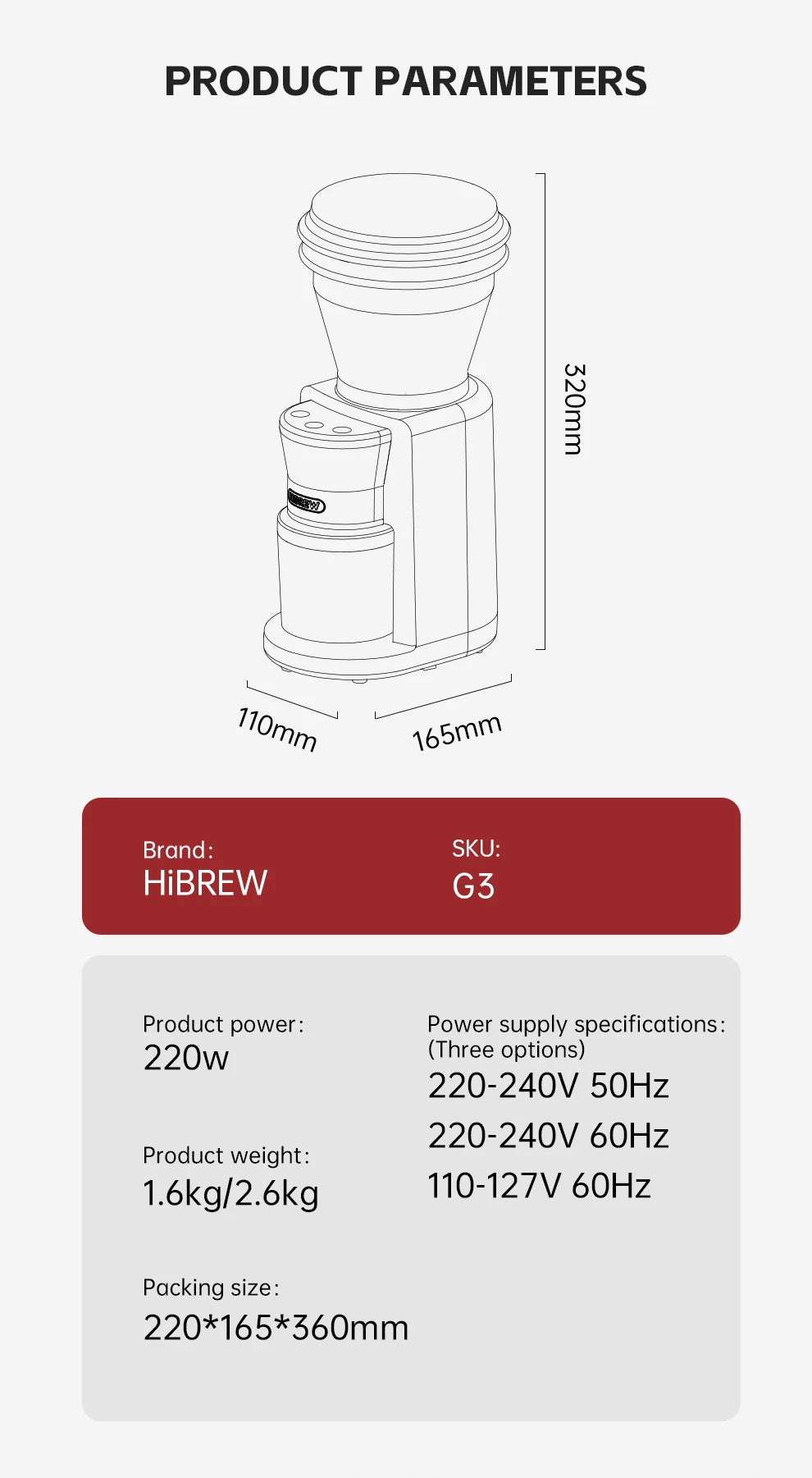 Automatic Burr Mill Electric Coffee Grinder with 34 Gears