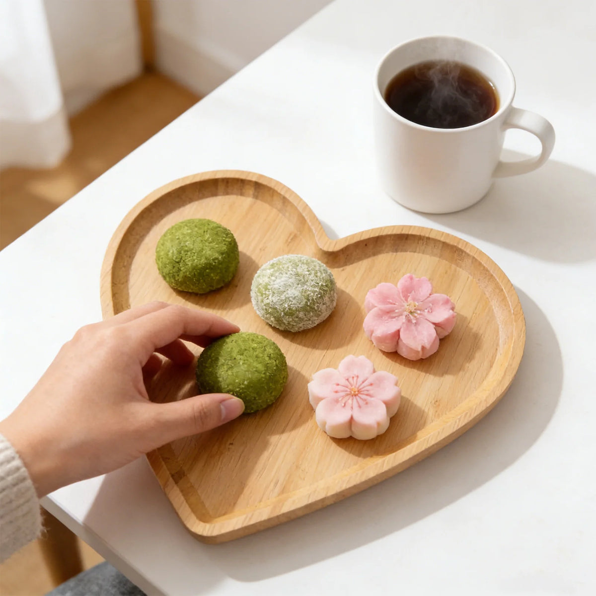 Wooden Heart-shaped Food Plates Snack Tray,  Charcuterie