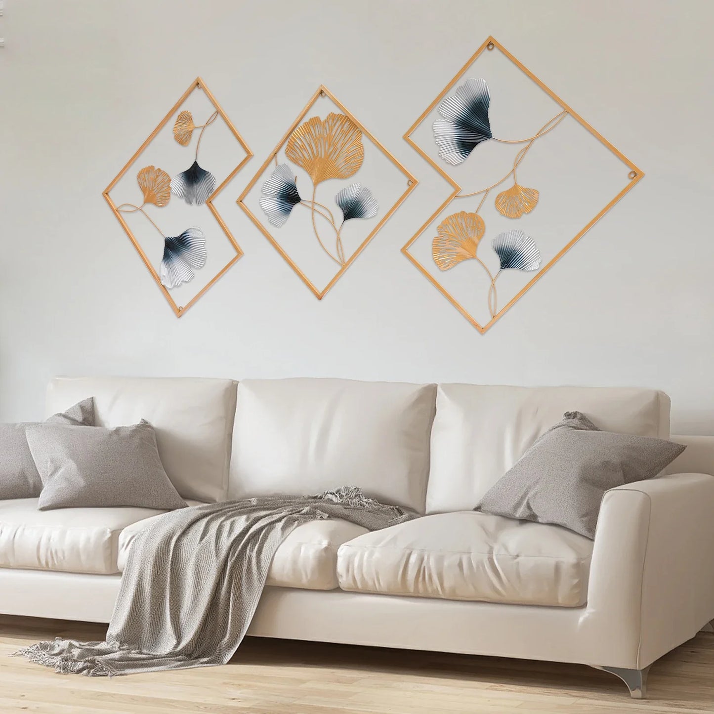 3D Wall Decoration 3 Pack Metal Wall Decoration Leaf
